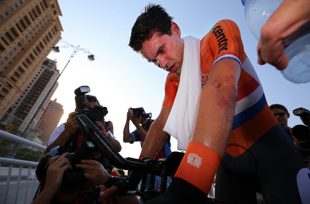 Tom Dumoulin (Netherlands) after finishing the time trial