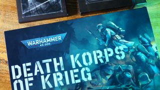 Death Korps of Krieg Army Set box on a wooden table