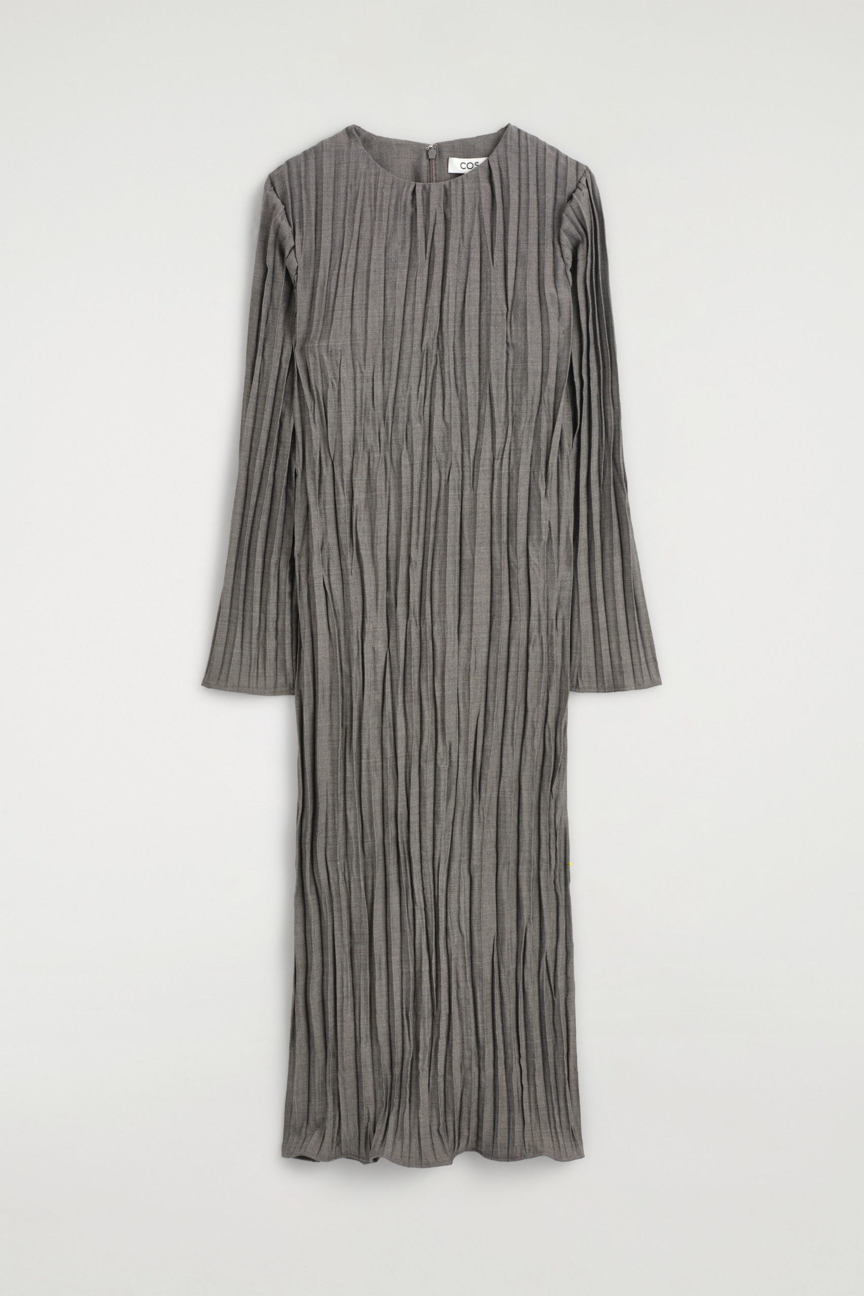 Crushed-Pleat Midi Dress