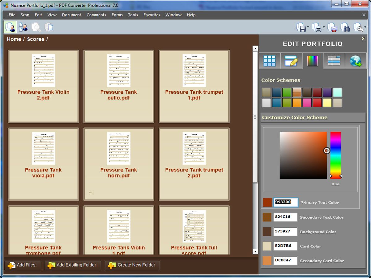 Designing a Portfolio in Nuance PDF Converter Professional 7