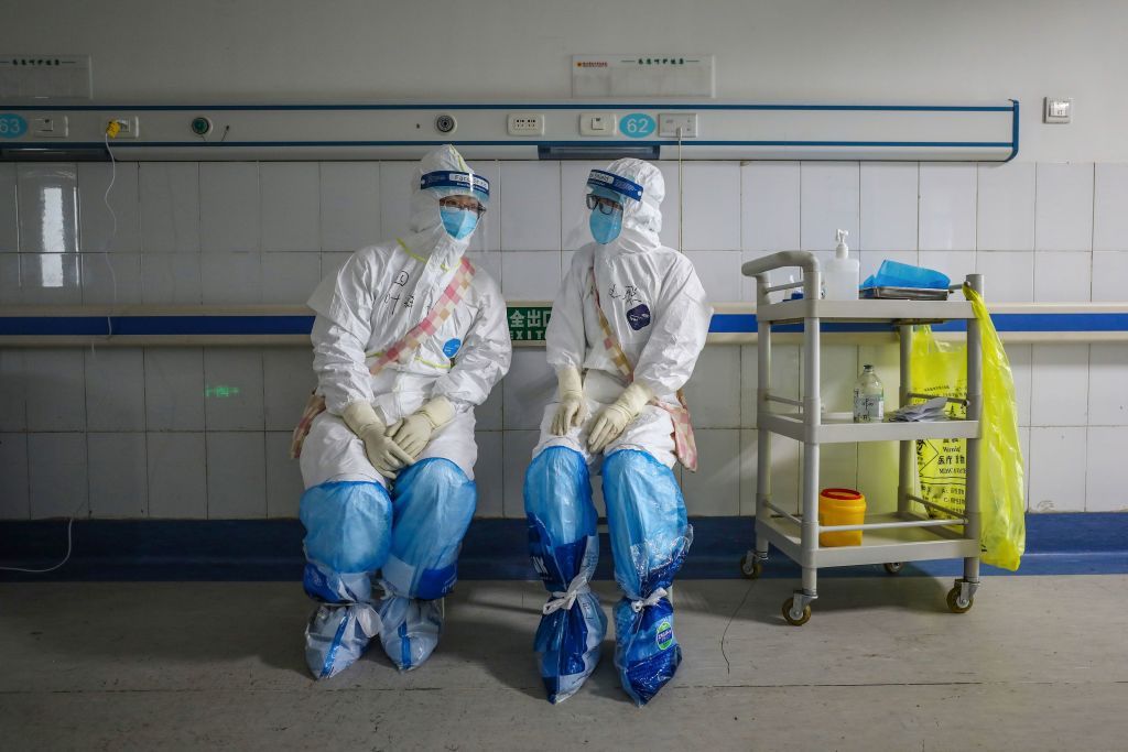 Medical workers in Wuhan, China.