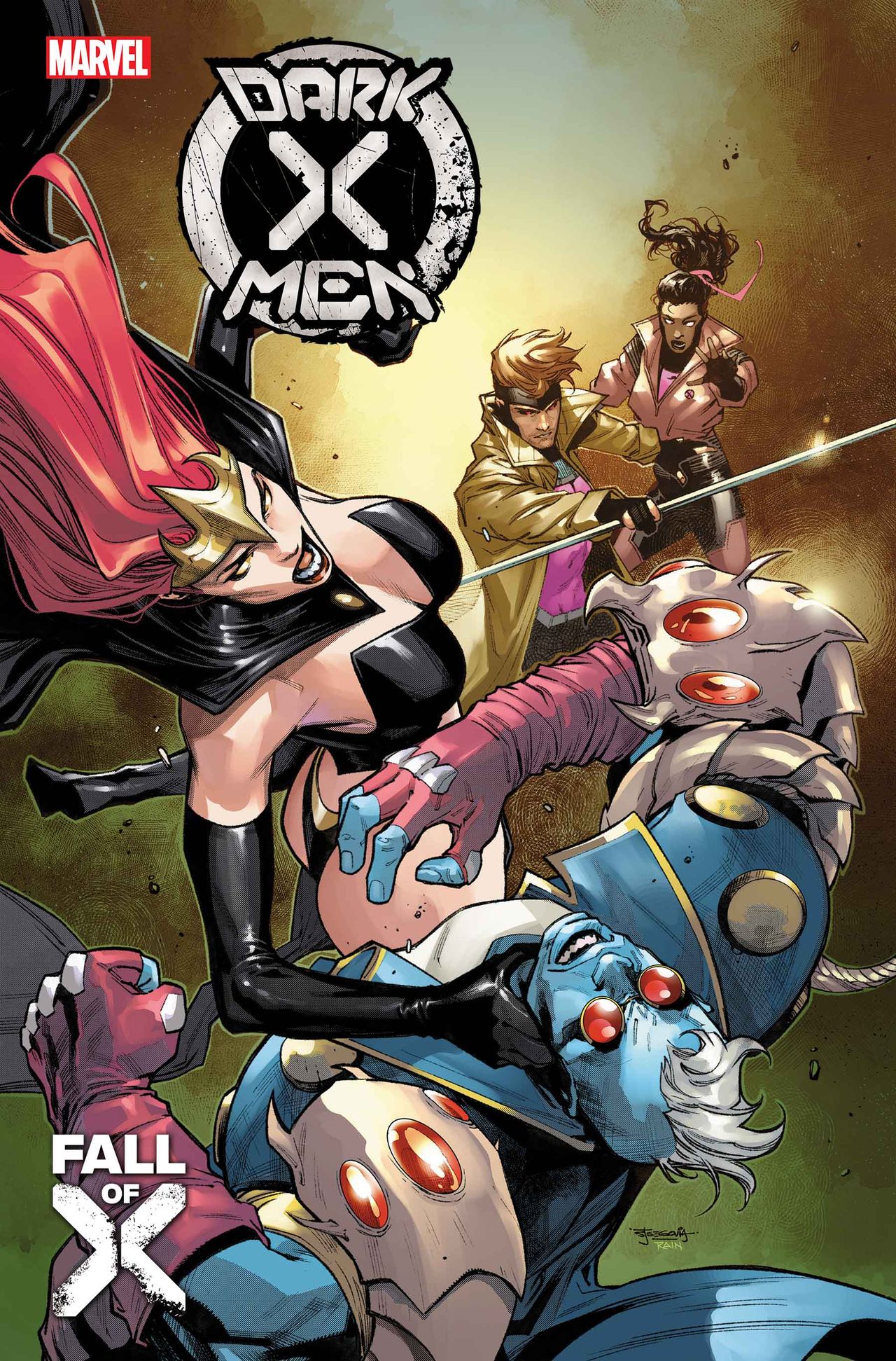 Covers for various Fall of X comics.
