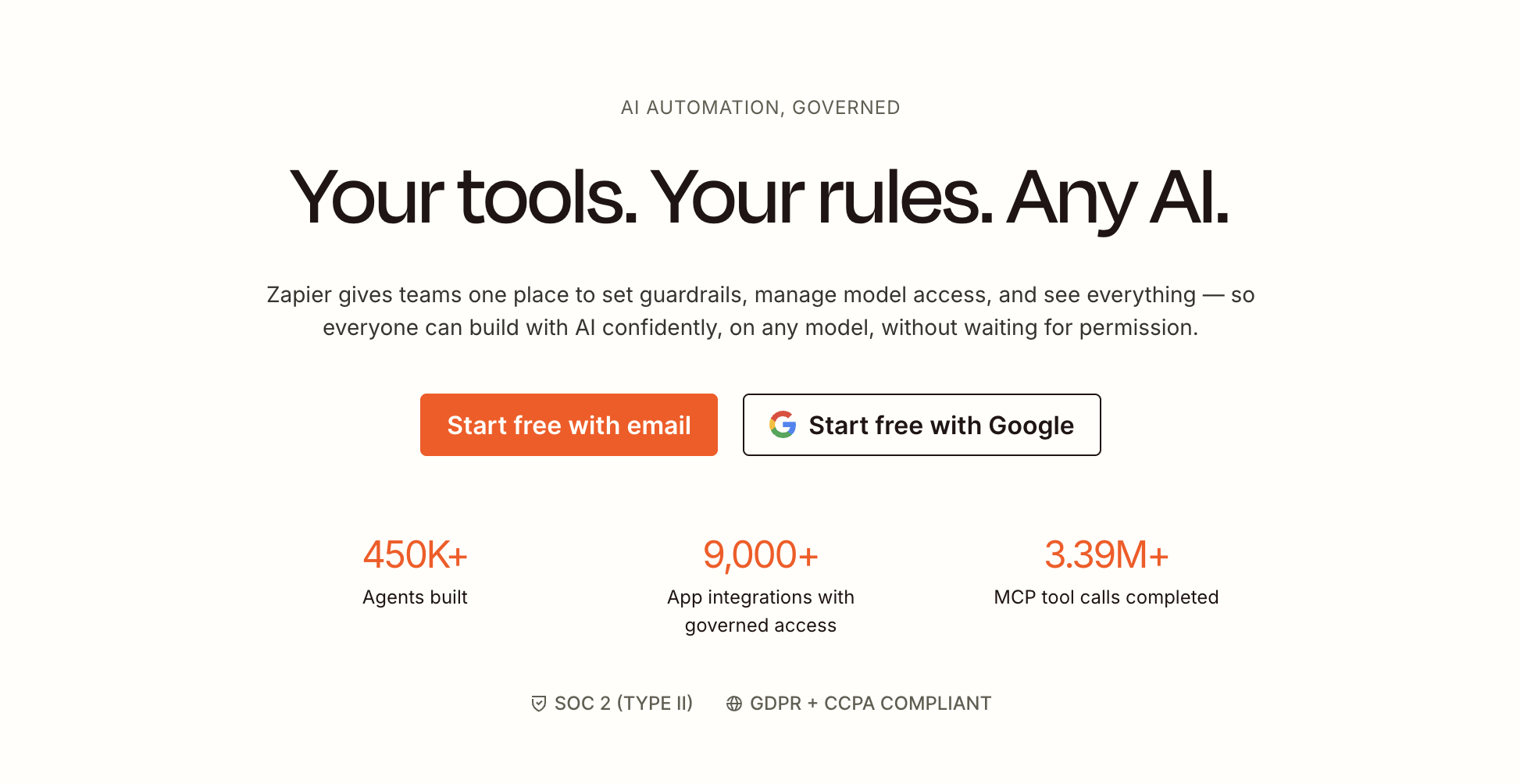 An image of the Zapier homepage