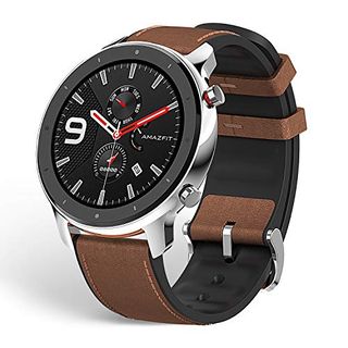 Amazfit GTR Stainless Steel Smartwatch with GPS+Glonass, All-Day Heart Rate Monitor, Daily Activity Tracker Rate and Activity Tracking, 24-Day Battery Life, 12- Sport Modes,Answer the Call,47mm