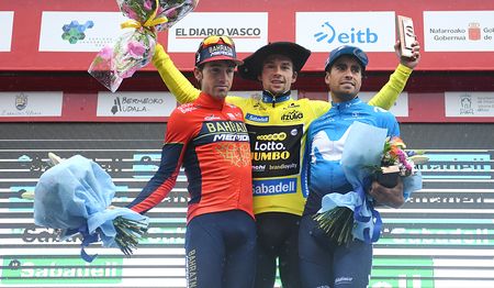Primoz Roglic (LottoNL Jumbo) wins overall title at Pais Vasco, the final podium