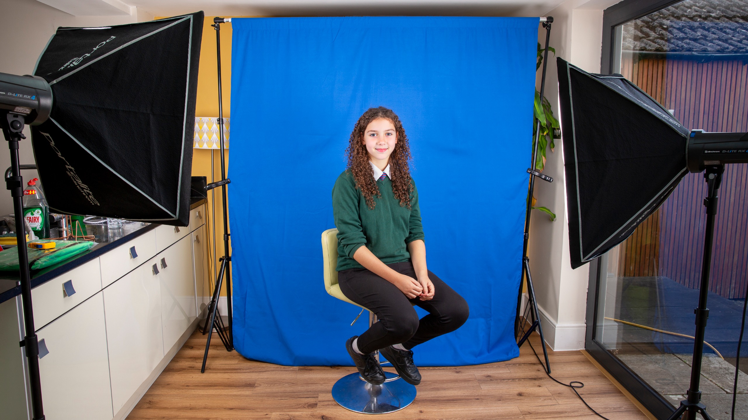 Neewer polyester muslin backdrops blue green white