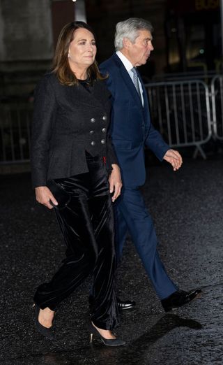 Carole Middleton supported her daughter in a stunning pair of velvet trousers