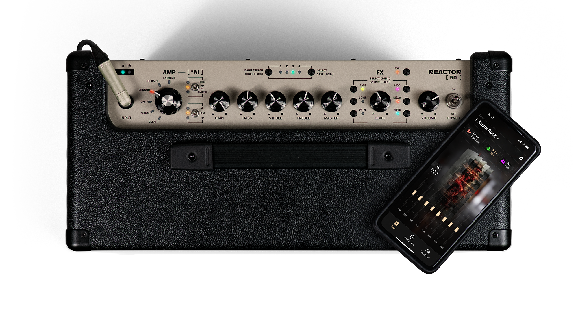 A photo showing the Positive Grid Reactor 50 combo