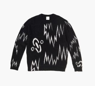 Black sweater with white pattern