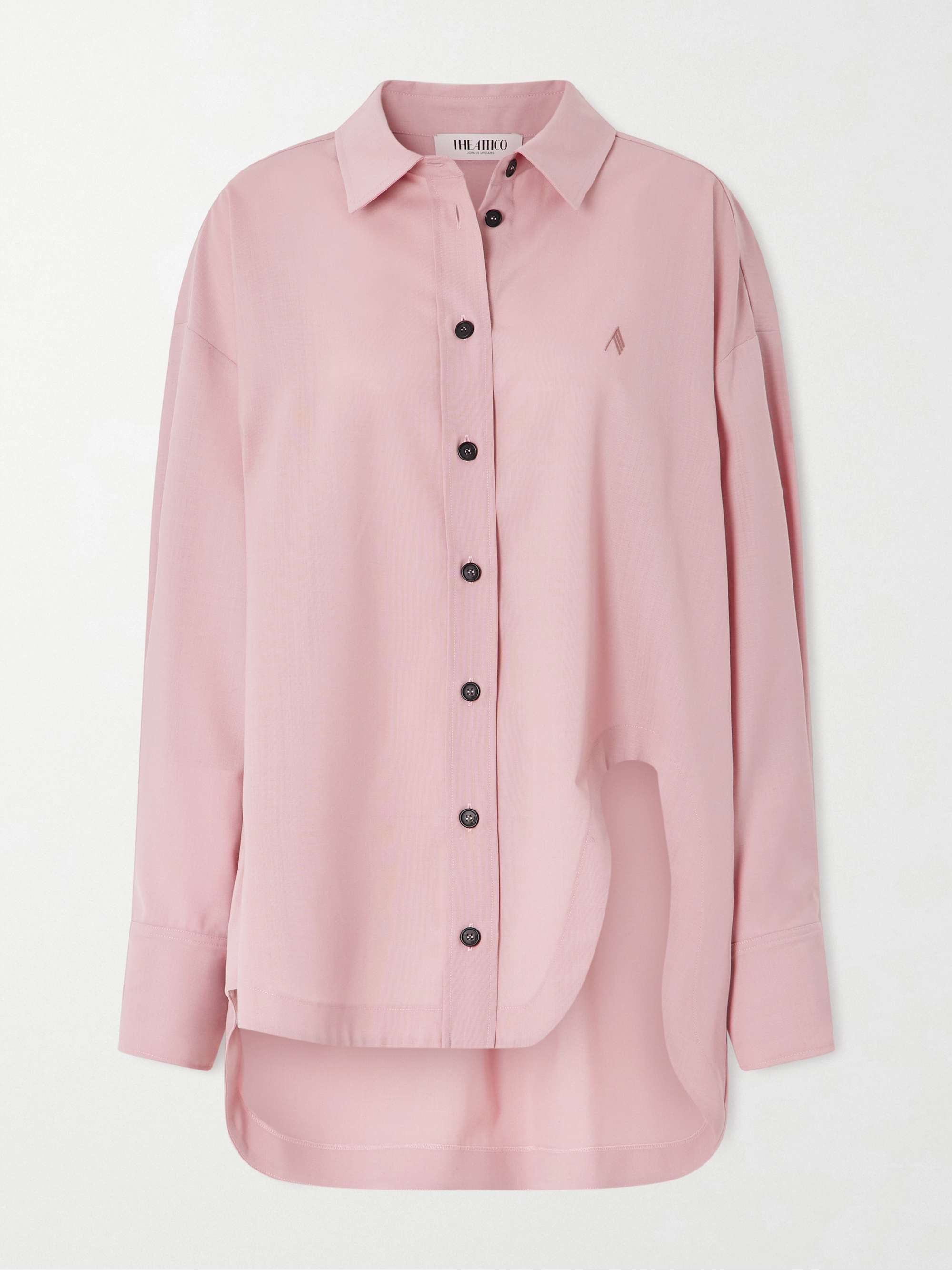 Oversized Embroidered Crepe Shirt