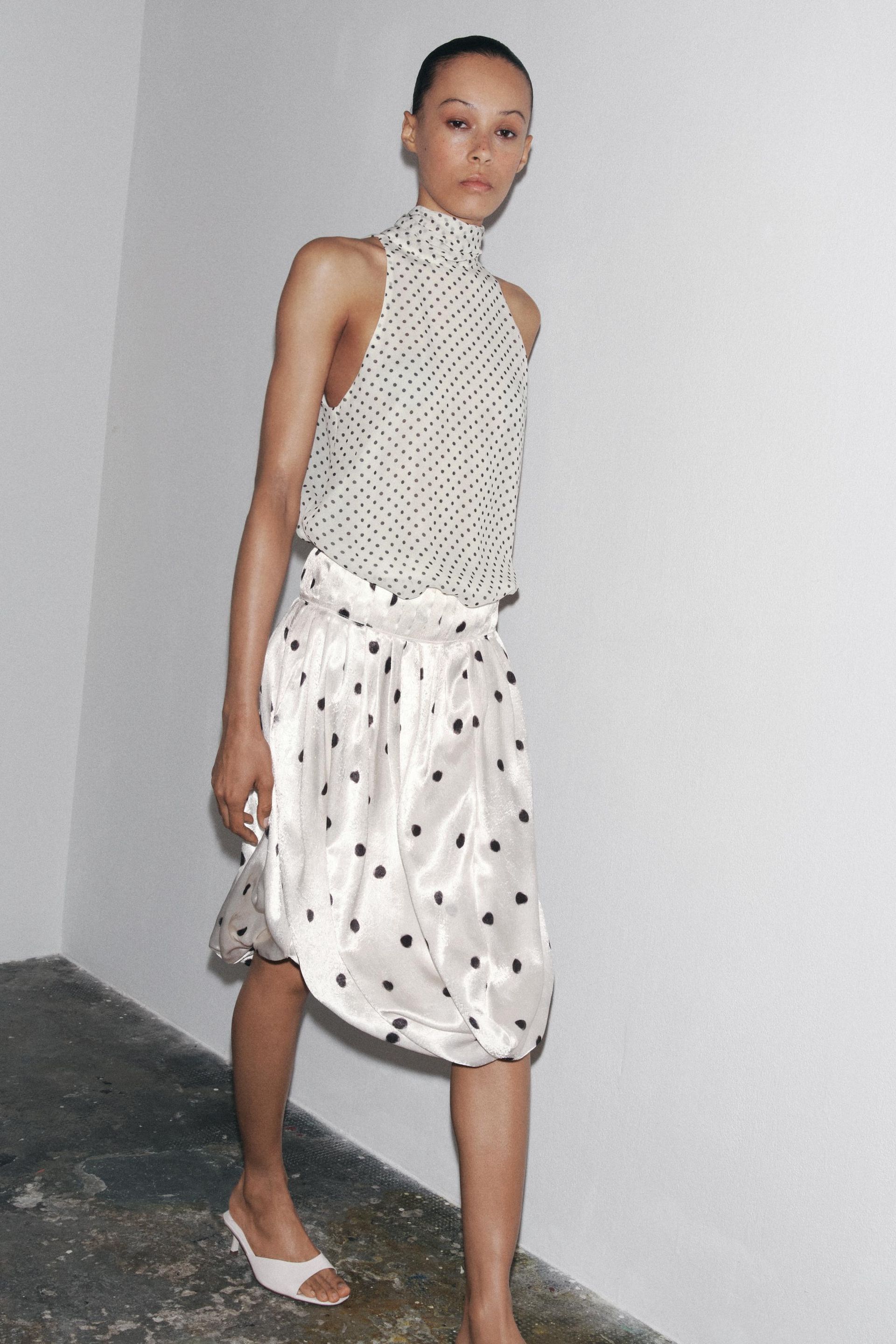 Zw Collection Polka Dot Halter Top