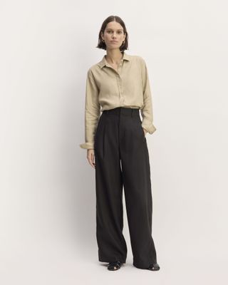 The Linen Way-High Drape Pant