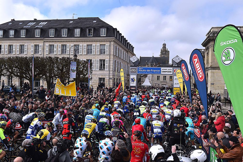 On the start line at Paris-Roubaix
