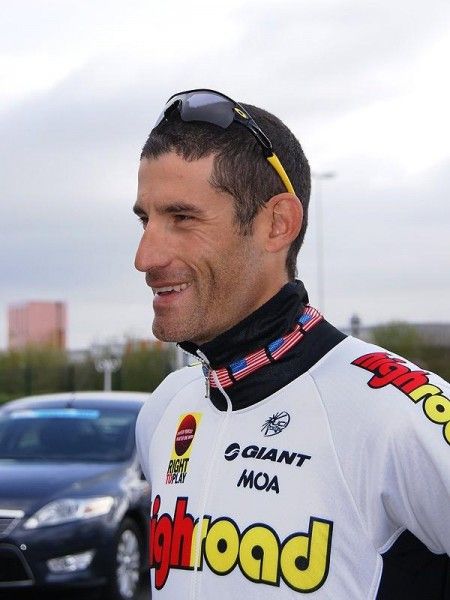 A confident George Hincapie (High Road) is readu for Sunday, rain or shine