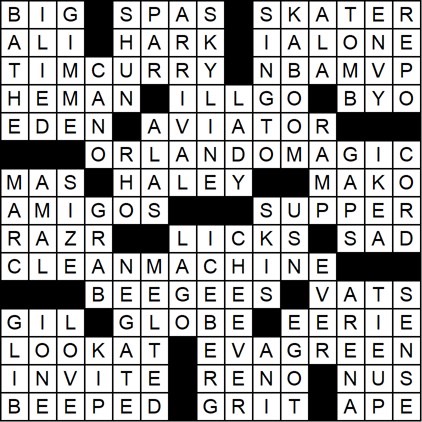 A crossword solution