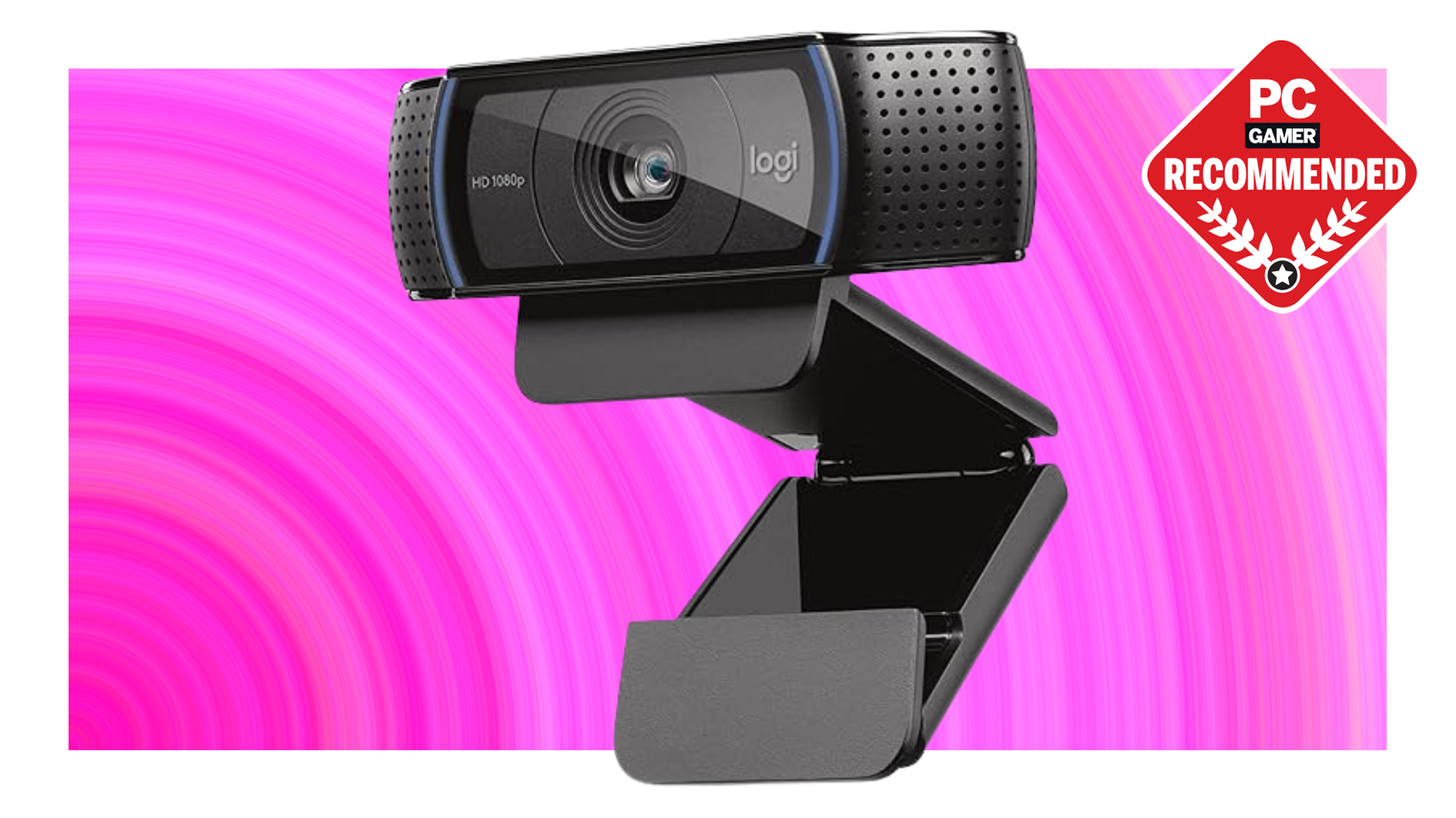 Logitech C920 on a pink background