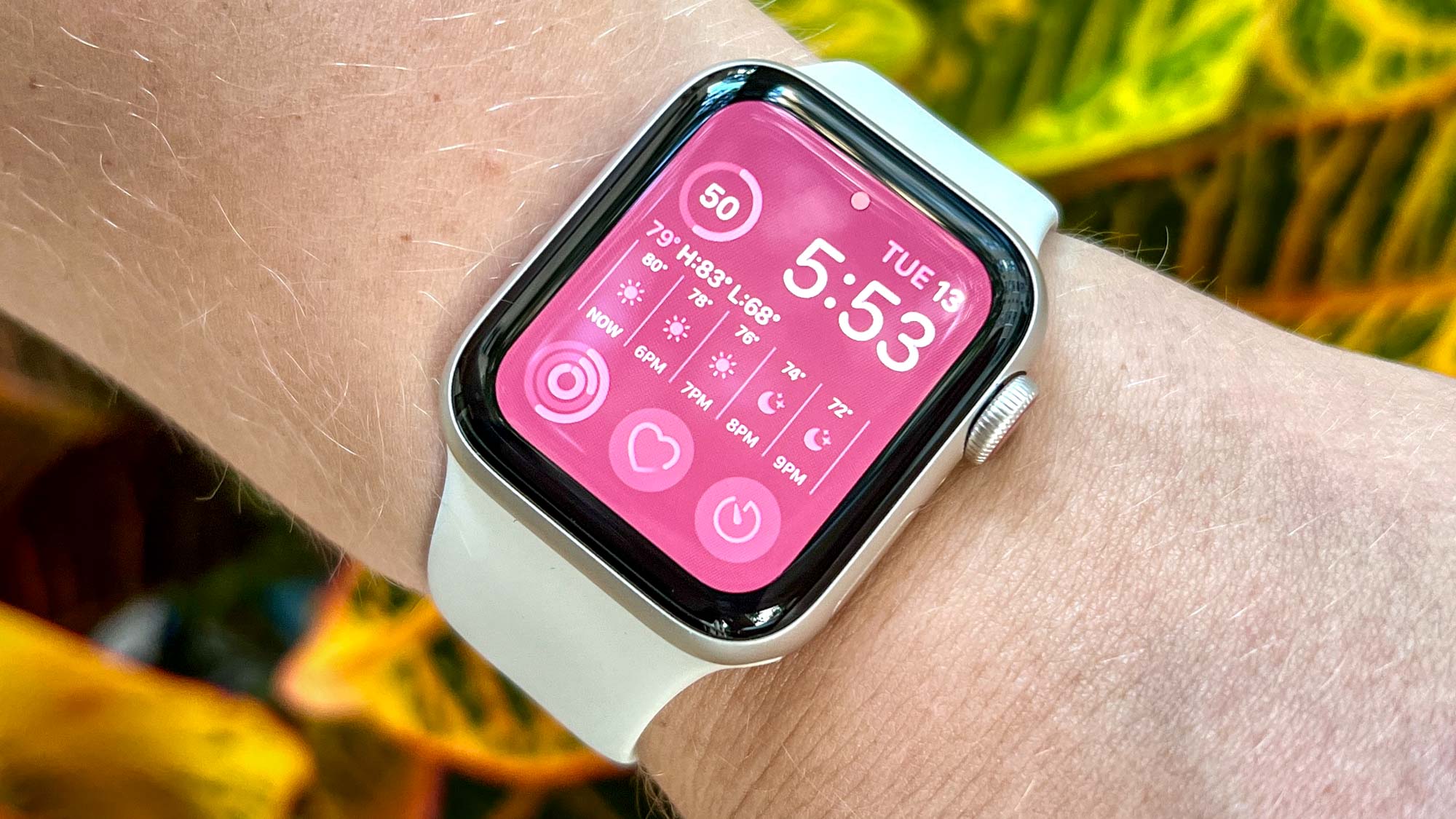 Apple Watch SE (2022) shown on wrist