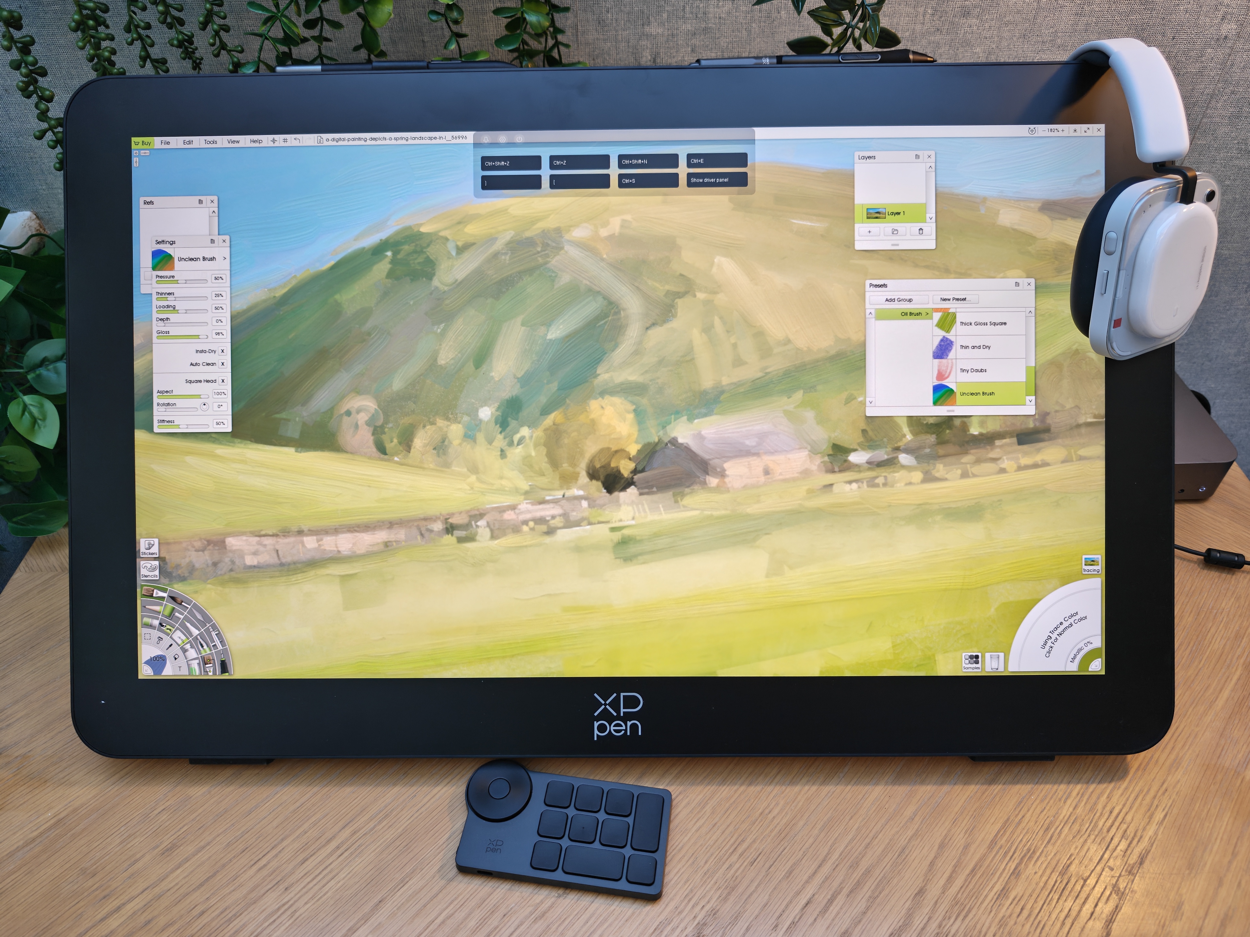 XPPen Artist Pro 27 Gen 3 review; photos of a large drawing tablet
