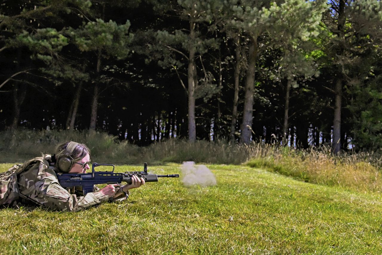 Bullet being fired from gun