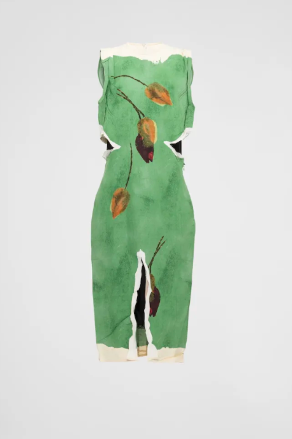 PRADA, Prada Runway 2023 Designer Tulip Print Paper Effect Dress