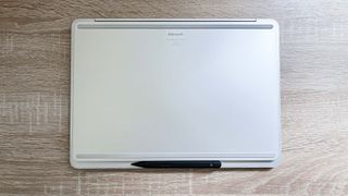 Microsoft Surface Laptop Studio 2 review unit with underside facing camera
