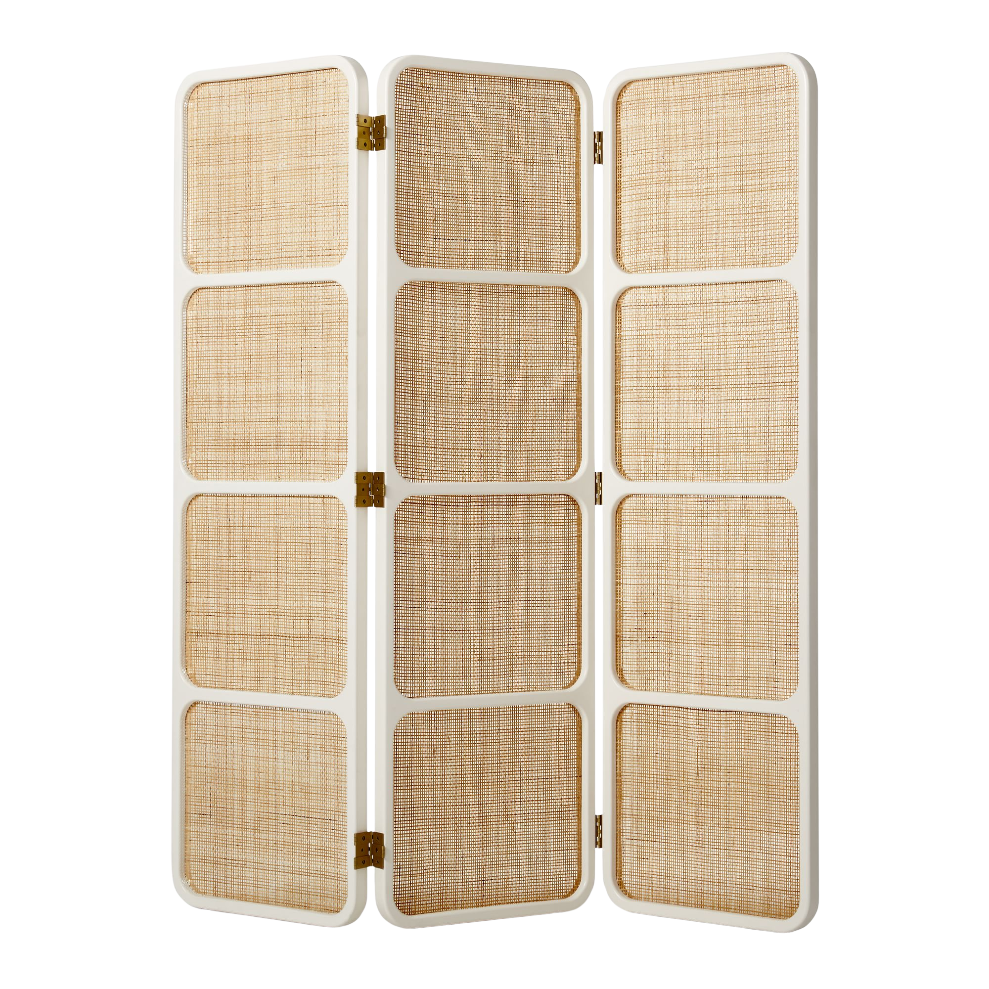 a modern room divider with white panels