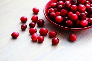 A bowl of cranberries