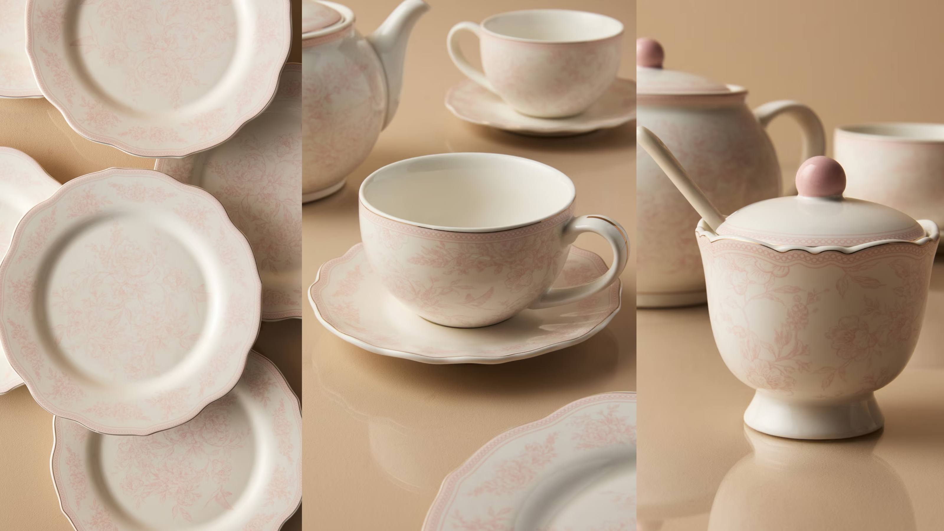 Primark the edit plates, tea cup and sugar pot.