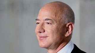 Jeff Bezos photographed attending the premiere of The Rings of Power in August 2022