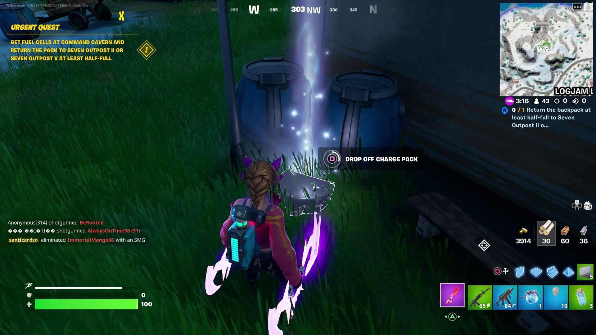 How to collect Fortnite fuel cells with the backpack