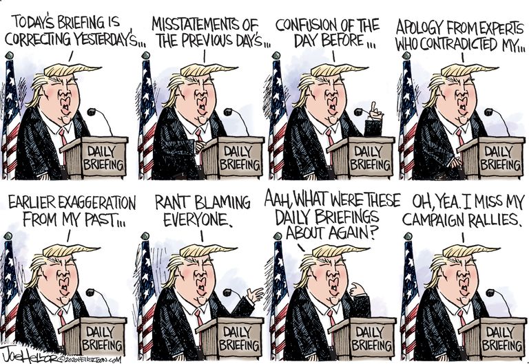 Political Cartoon U.S. Trump coronavirus press briefings | The Week