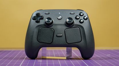 The Steam Controller on a desk.
