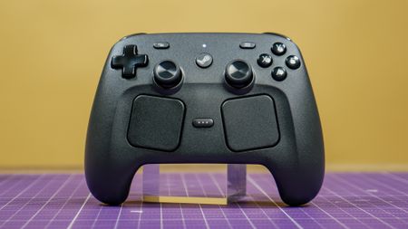 The Steam Controller on a desk.