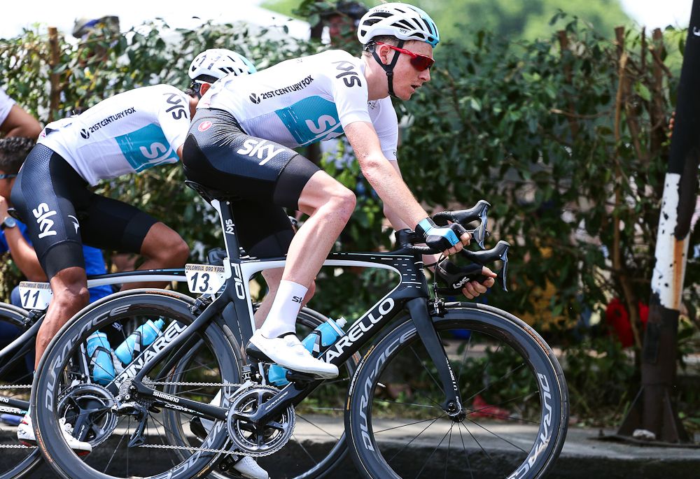 Tao Geoghegan Hart during stage 1 in Colombia