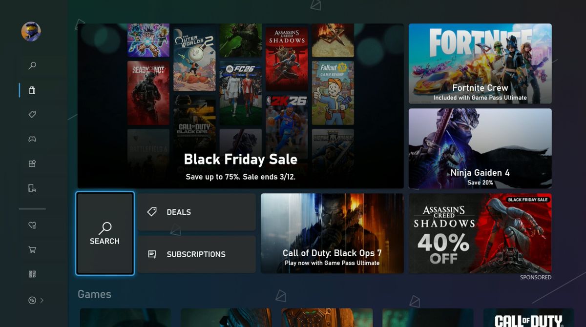 Screenshots of Xbox