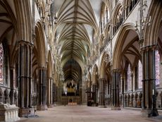 Fig 1: The cathedral nave. Its far-spaced and slender piers allow expansive views. ©Paul Highnam for Country Life