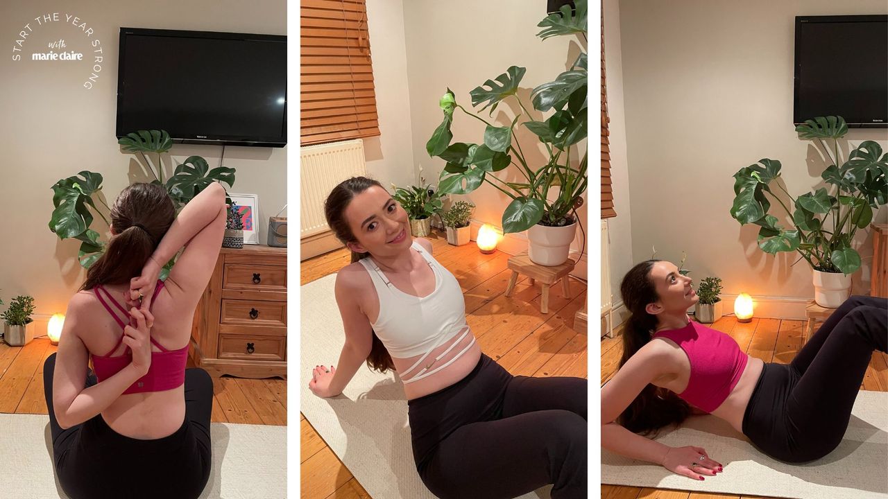 Pilates challenge: Dionne during her challenge