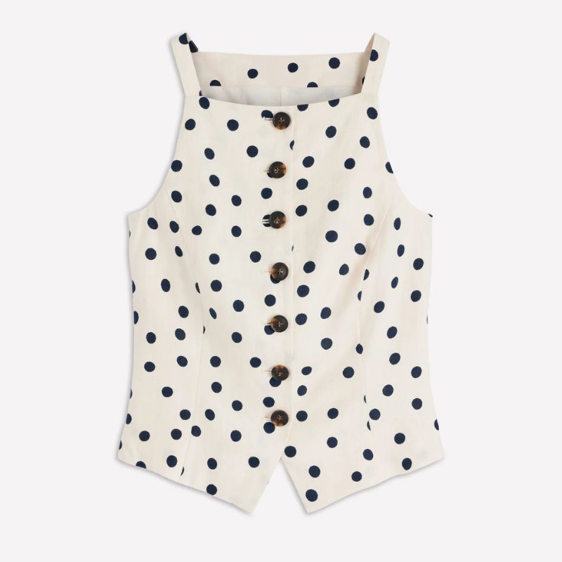 Boden, Square Neck Linen Waistcoat