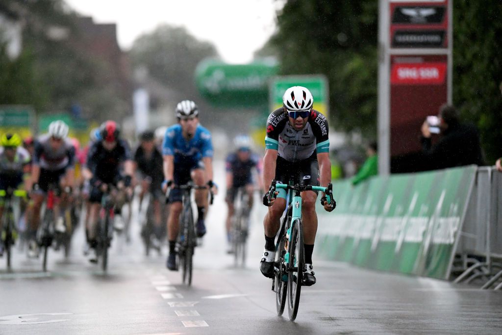 LACHEN SWITZERLAND JUNE 07 Michael Matthews of Australia and Team BikeExchange at arrival during the 84th Tour de Suisse 2021 Stage 2 a 178km stage from Neuhausen am Rheinfall to Lachen Rain UCIworldtour tds tourdesuisse on June 07 2021 in Lachen Switzerland Photo by Tim de WaeleGetty Images