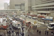 The aftermath of the 1993 World Trade Center bombing. 