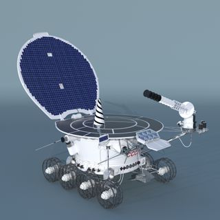 A rendering of the Soviet Union's Lunokhod 2 lunar rover.