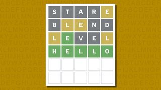 Wordle answer 783 on a yellow background