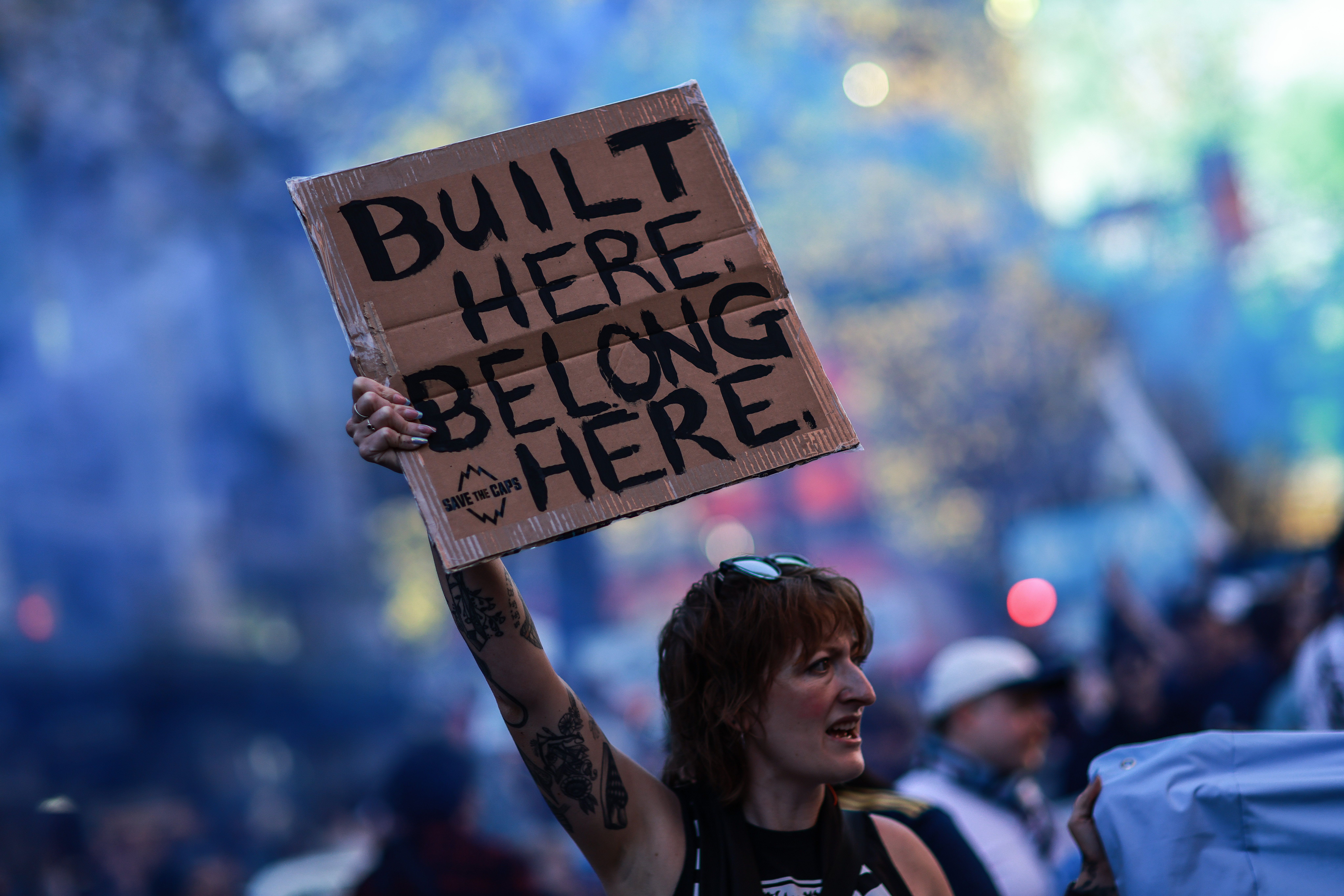 Vancouver Whitecaps protest against the potential relocation of their club on the street and in the stadium as part of the Save The Caps movement