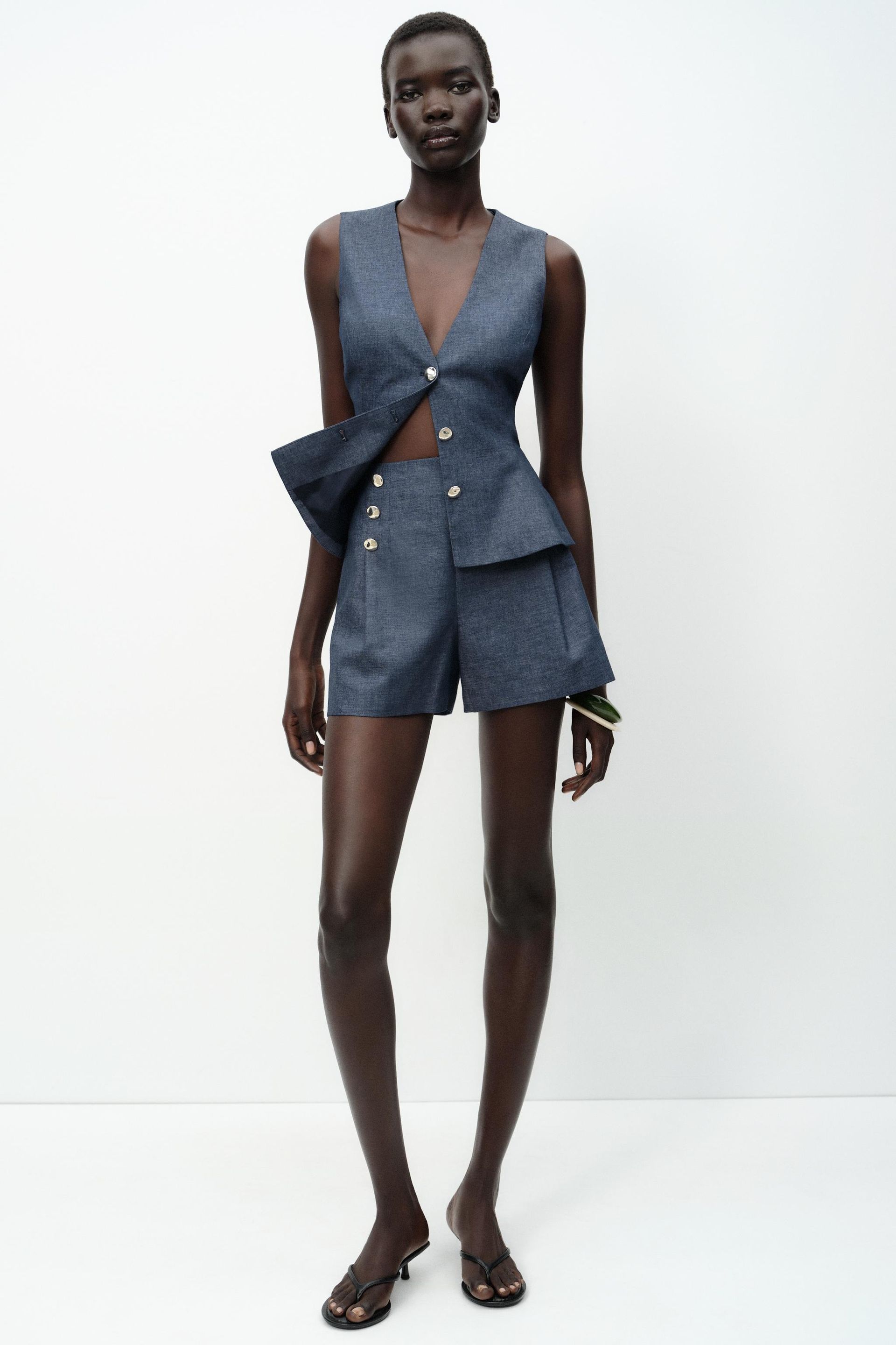 Linen Peplum Vest