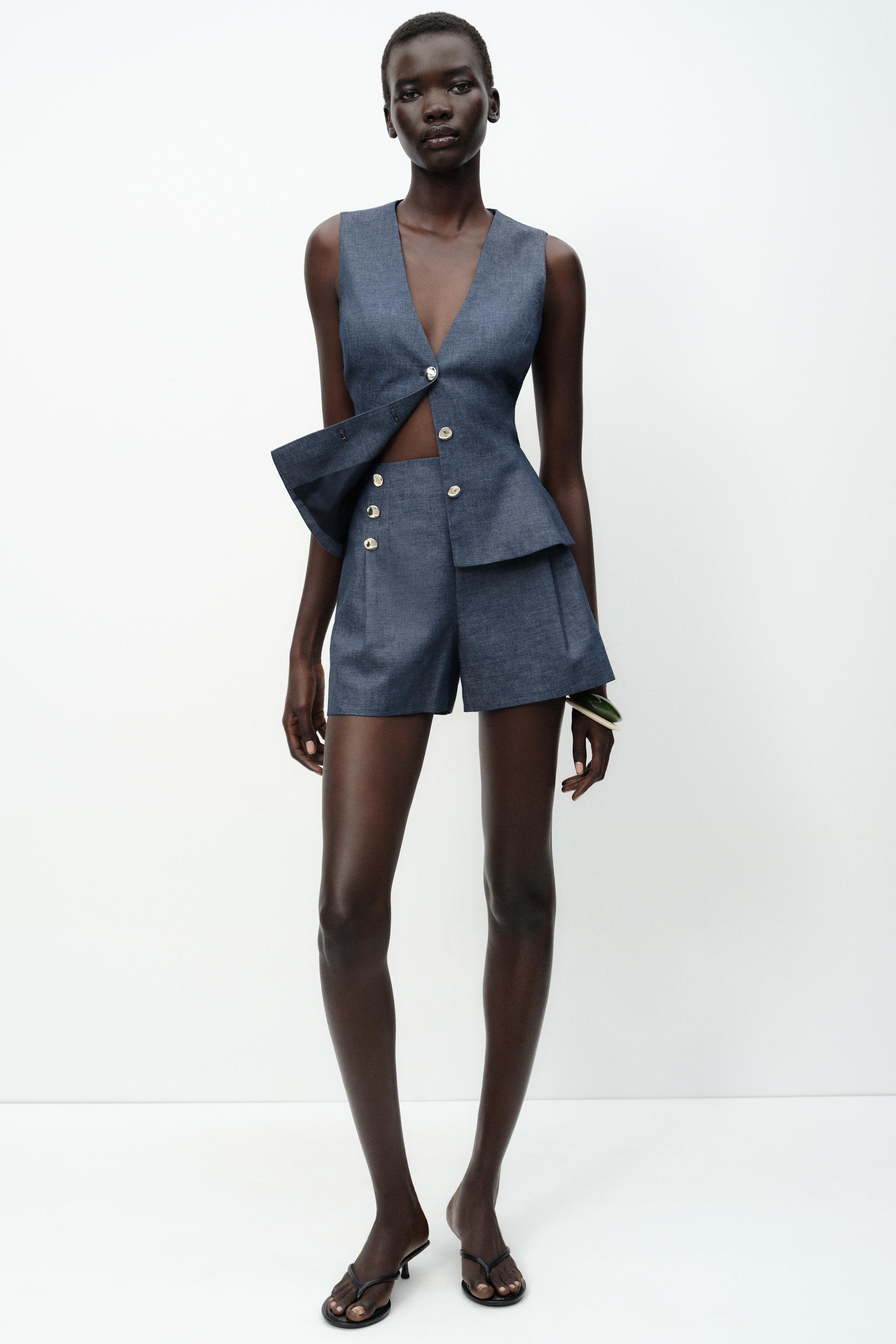 Linen Peplum Vest