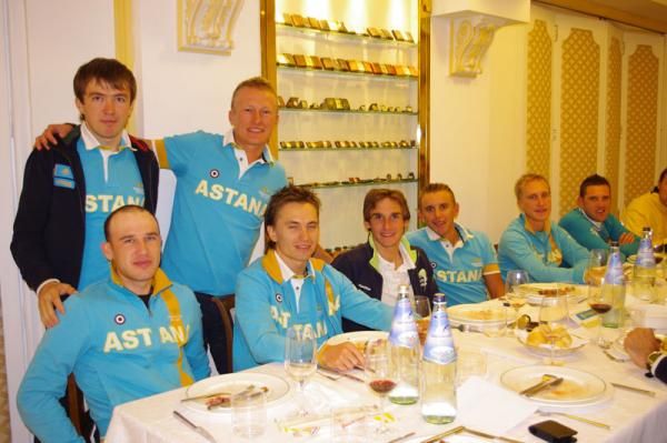 Vino and the boys sit down for a Tuscan meal