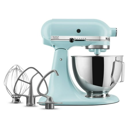 Kitchenaid Deluxe Series 4.5 Quart Tilt-Head Stand Mixer With Stainless Bowl, Mineral Water Blue, Model Ksm97mi