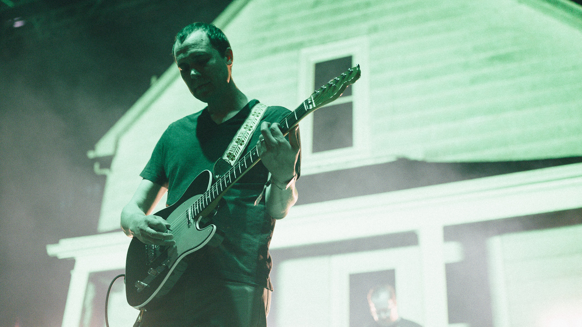 Steve Holmes of American Football performs live
