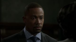 Harrison Wright (Columbus Short) has a conversation with Olivia Pope on Scandal
