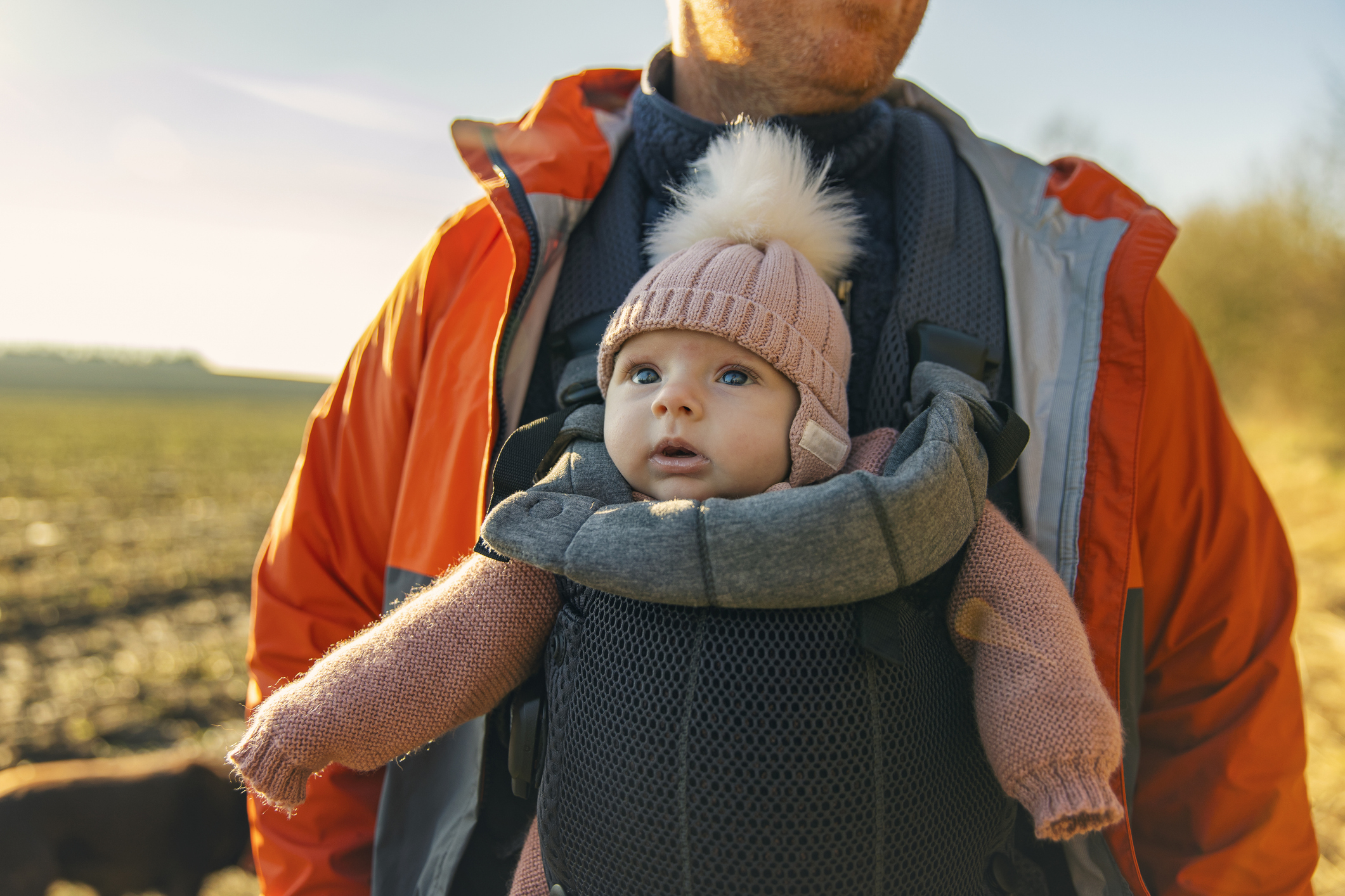 Father carrying his baby